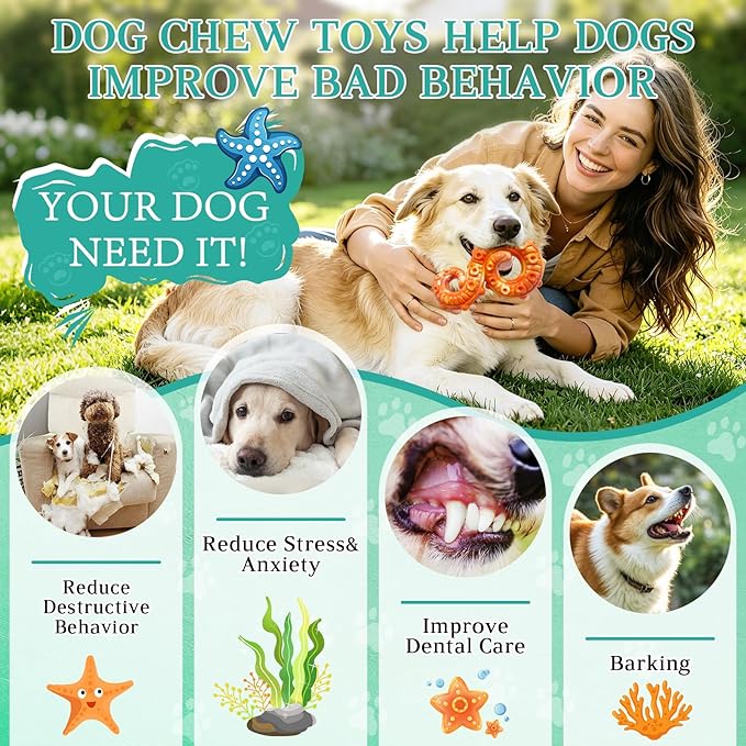 Fuufome Dog Chew Toys for Aggressive Chewers, 3 Pack Tough Nylon Dog Toys for - Image 4