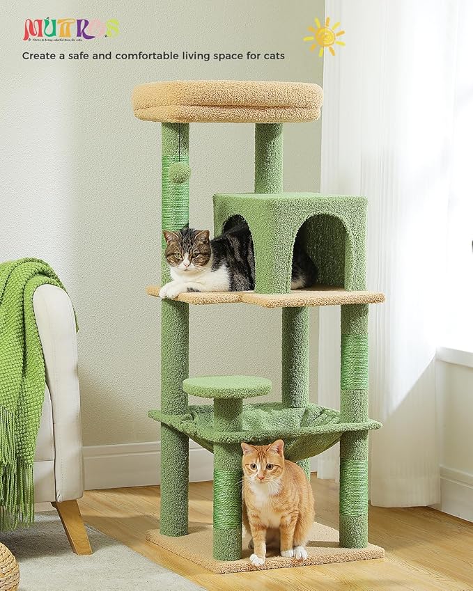 MUTTROS Cactus Cat Tree for Indoor Cats, 45.7" Multi-Level Cat Tower - Image 7