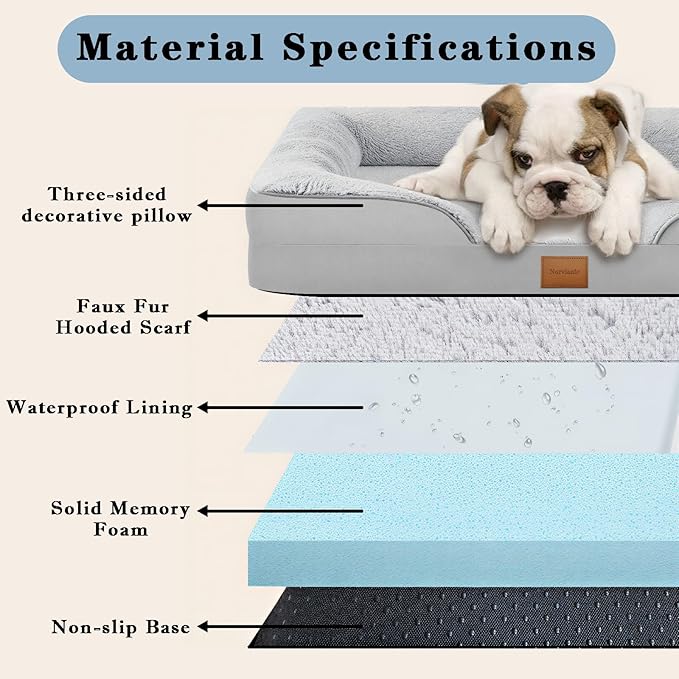 Orthopedic Dog Bed, Waterproof Memory Foam Dog Bed - Image 4