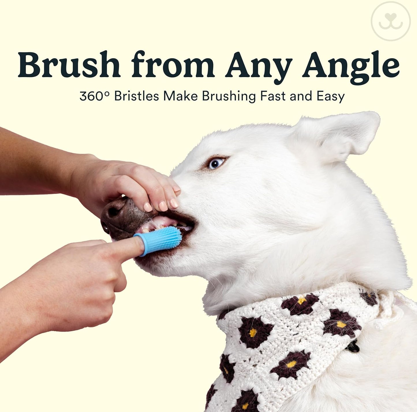 Jasper Dog Toothbrush, 360º Dog Tooth Brushing Kit, Cat Toothbrush, Dog Teeth Cleaning, Dog Finger Toothbrush, Dog Tooth Brush for Small & Large Pets, Dog Toothpaste Not Included - Pink 2-Pack