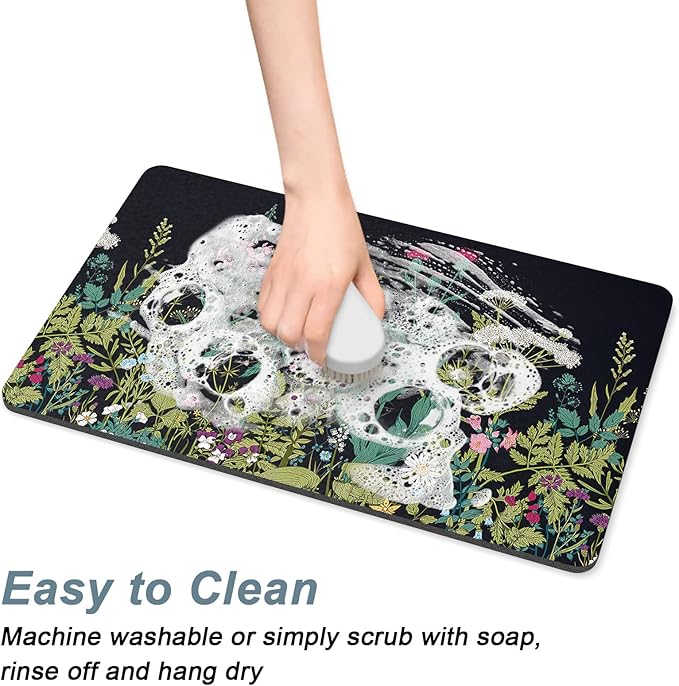 Rnivvi Dog Food Mat, Cute Anti-Slip Rubber Pet Feeding Rug Protect Floors - Image 5