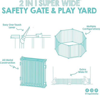 Regalo Safety 192" Super Wide Baby Gate & Play Yard, 2-in-1 Convertible Extra - Image 7