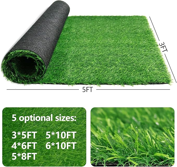 Artificial Grass Rug 5FT x 10FT – UV & Wear Resistant, Pet-Friendly Artificial - Image 3