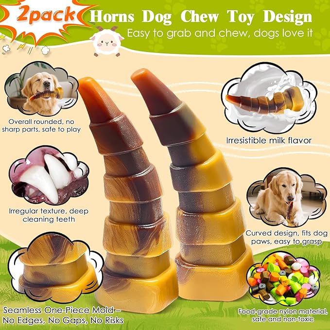 WOWBALA Dog Chew Toys for Aggressive Chewers, 2 Pack Indestructible Dog Toys - Image 2