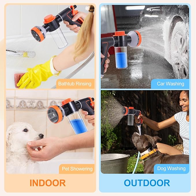 Dog Shower Attachment with Metal 3-Way Shower Diverter & 6.6FT Shower Hose - Image 6