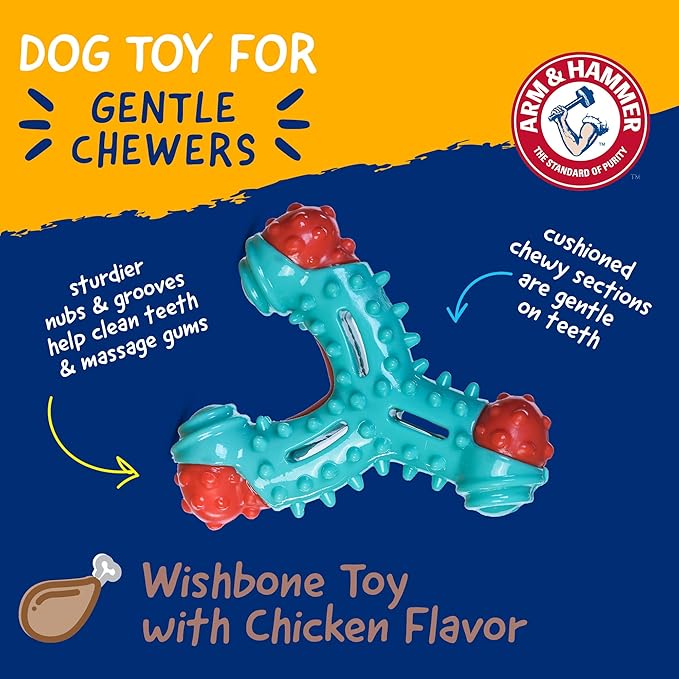 Arm & Hammer for Pets Nubbies Wishbone Dog Dental Toy Chicken Flavor Baking - Image 2