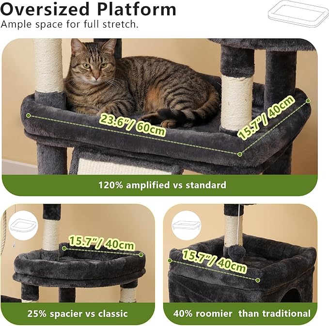 Heybly Cat Tree, 71-Inch-Tall Tower - Image 3