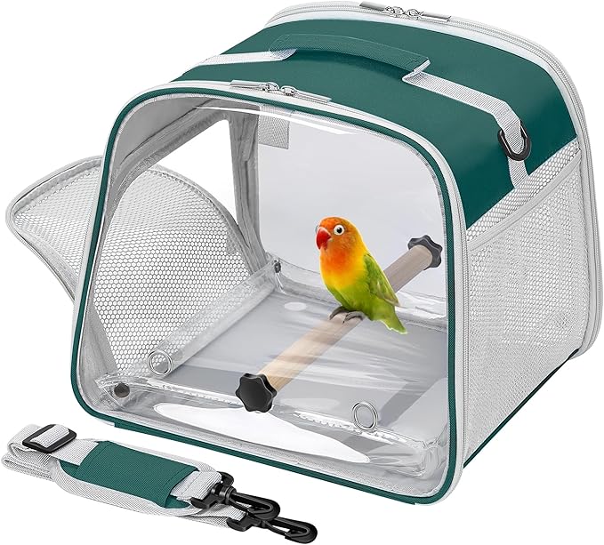 Small Bird Carrier, Large Window Travel Cage by Suertree