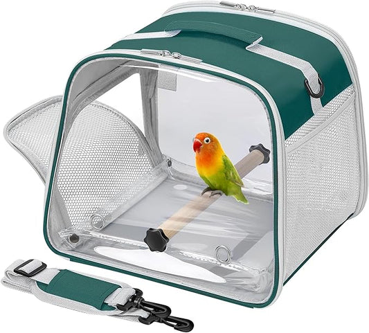 Small Bird Carrier, Large Window Travel Cage by Suertree