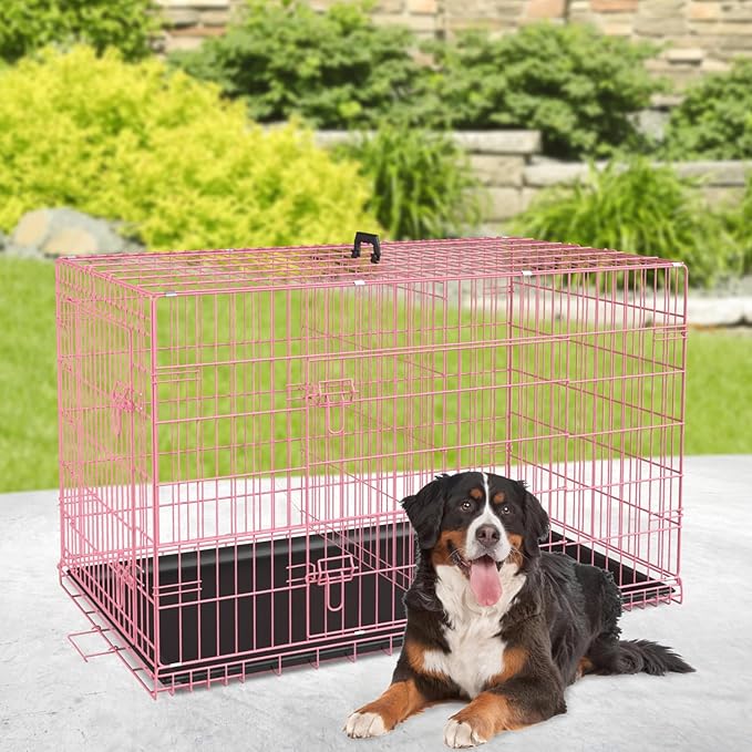 BestPet | Dog Crate | 48" | Pink | Foldable Metal Kennel - Image 2