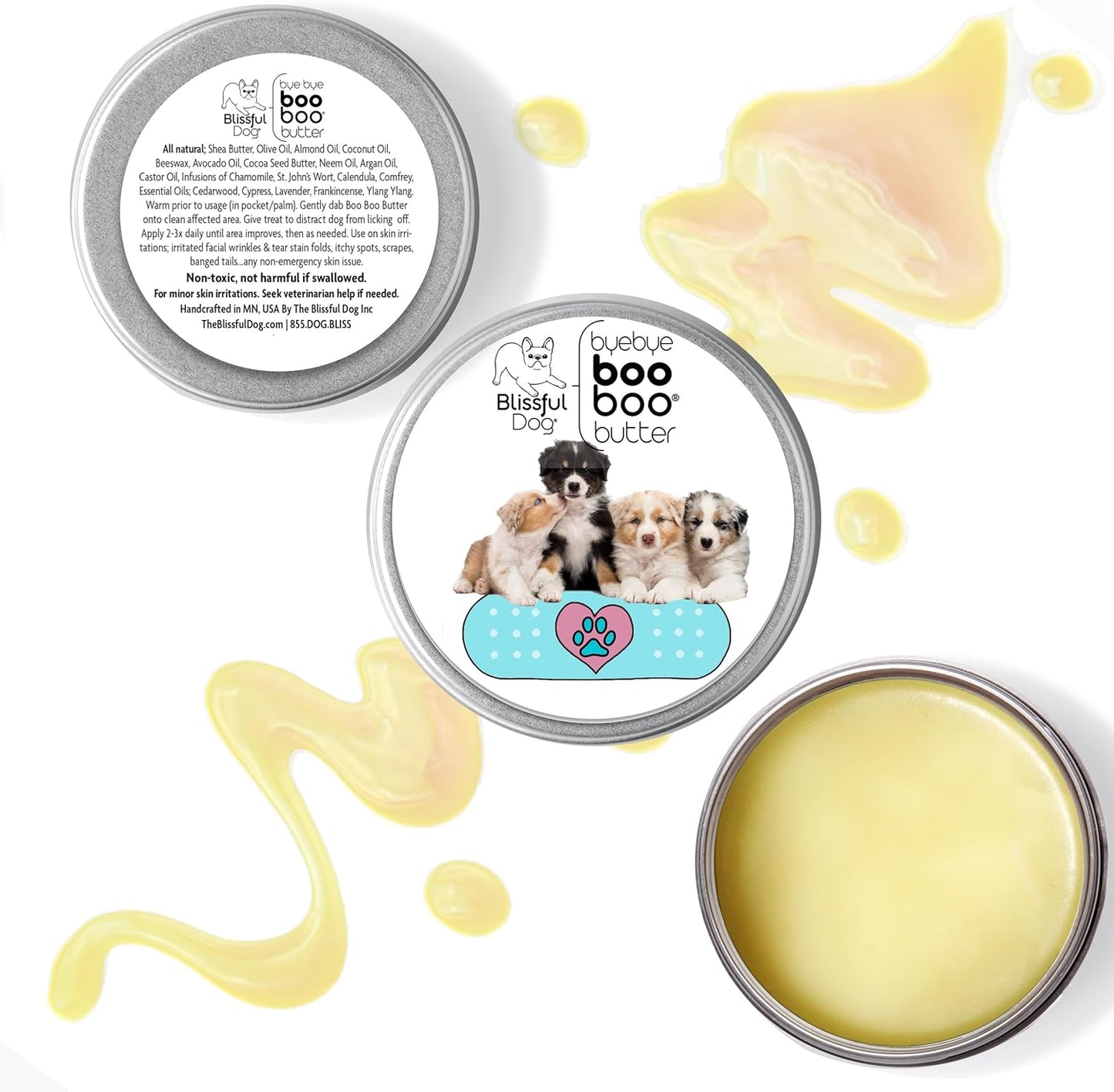 The Blissful Dog 8 oz TIN Australian Shepherd Booboo Butter