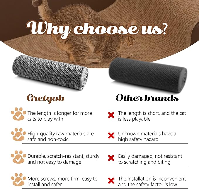 80"x15.7" Cat Wall Scratching Mat, Extra Large Cat Climbing Carpet - Image 5