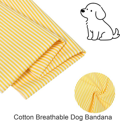 ARING PET Stripe Dog Bandanas, Cute Yellow Pet Bandana Scarf Triangle Bib - Image 3