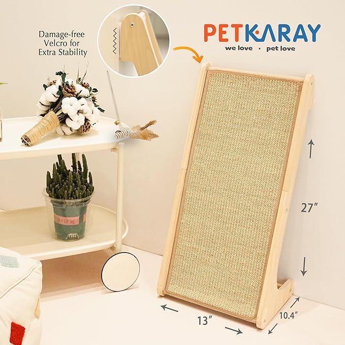 PETKARAY Cat Scratcher, Cat Sisal Scratching Ramp, L Shape Cat Scratch Pad - Image 7