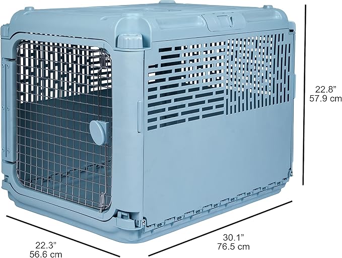 Sport PET Plastic Kennels Rolling Plastic Wire Door Travel Dog Crate, - Image 3