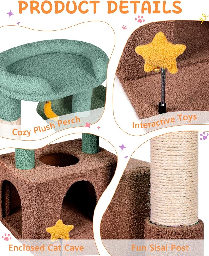 31" Cute Cat Tower for Indoor Kittens - Image 3