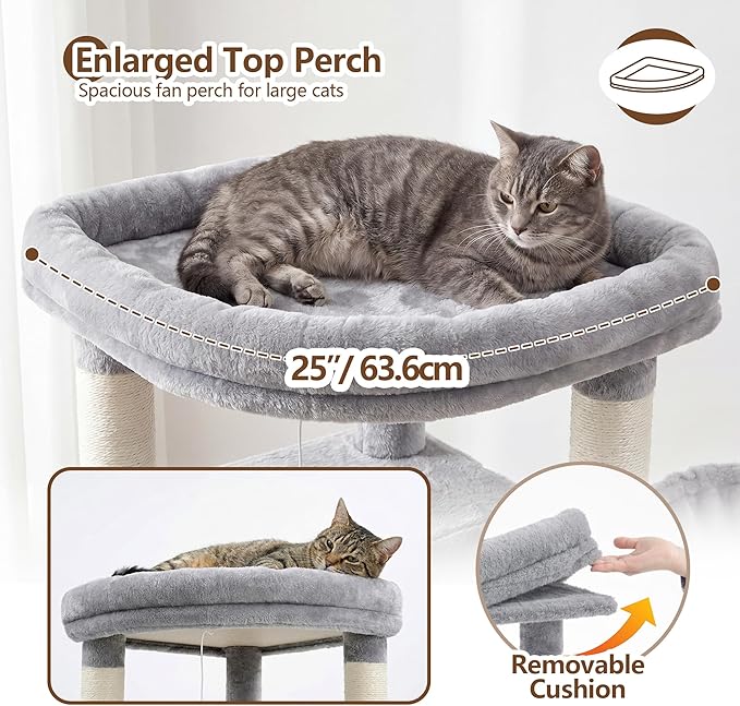 Heybly Cat Tree, 53.1-Inch Corner Stable Cat Tower - Image 2
