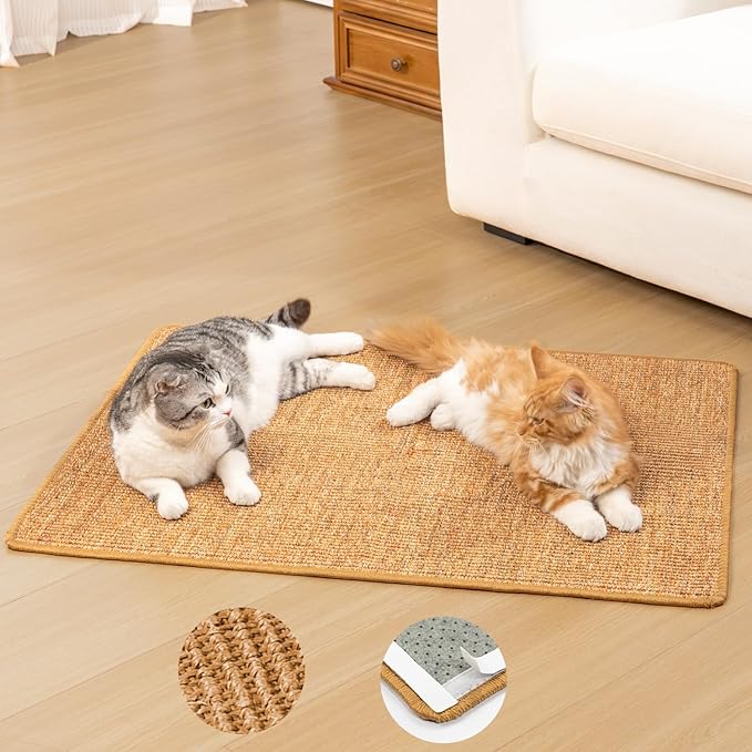 Conlun Extra Large Cat Scratcher Mat, Natural Sisal Cat Scratching Pad by Conlun