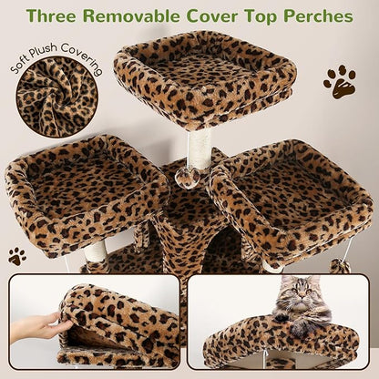 Globlazer Big Cat Tower for Indoor Cats, 80inch Cat Tower for Multiple Adult - Image 3