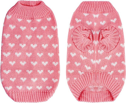 Dxhycc Dog Knitted Sweater Dog Heart Sweater Puppy Sweater Warm Soft Pet - Image 2