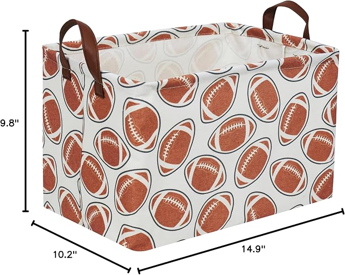 Essme Rectangular Football Baskets, Kids Storage Box, Toy Bin - Image 7