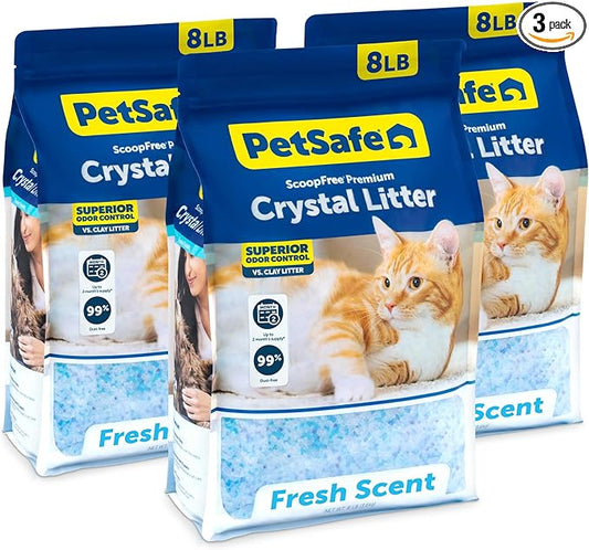 PetSafe ScoopFree Odor Control Crystal Cat Litter, Fresh Scent, 8 Lb Bag by PetSafe