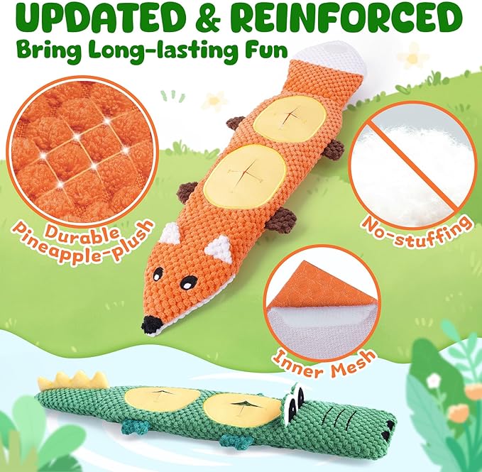 XIUGOAL Dog Toys for Aggressive Chewers, 2 Pack No Stuffing Dog Toys for - Image 4
