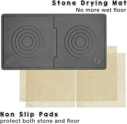 Stone Dog & Cat Food Mat, Diatomaceous Pet Feeding Mat - Image 5