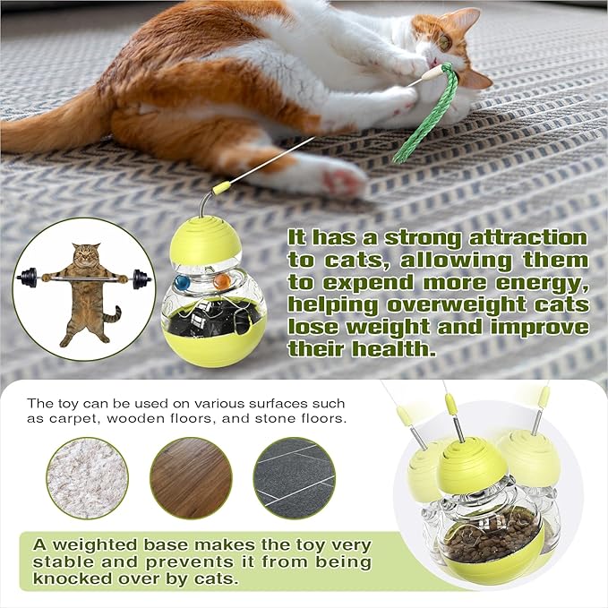 TLKNG Cat Toy for Indoor Cats Wobble Treat Dispenser Ball Kitten Food Dispenser - Image 6