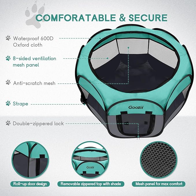 Goozii Pet Cat Playpen for Indoor Cats Enclosed, Puppy Dog Play Pen for Outdoor - Image 4