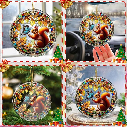Squirrel Stained Glass Ornament, Squirrel Decorative Hanging Ornaments - Image 6