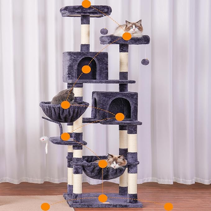 Heybly Cat Tree, 70 inches Tall Cat Tower condo - Image 5