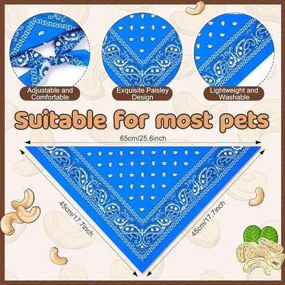 Sanwuta 50 Pcs Paisley Dog Bandanas Bulk Western Cowboy Bandanas - Image 3