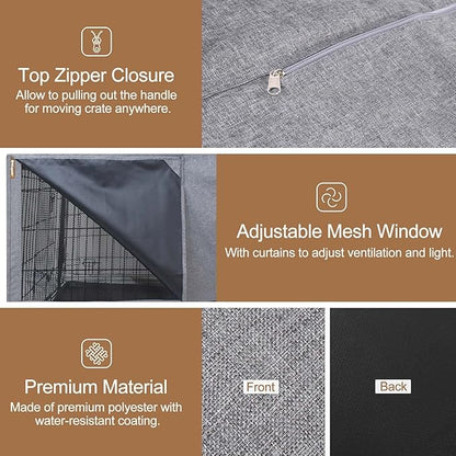 HiCaptain Breathable Dog Crate Cover 24 Inch, Durable Heavy Duty Kennel Cover - Image 5