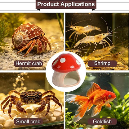 Cute Aquarium Mushroom House Betta Fish Tank Accessory Decor Mini Ceramic Fish - Image 6
