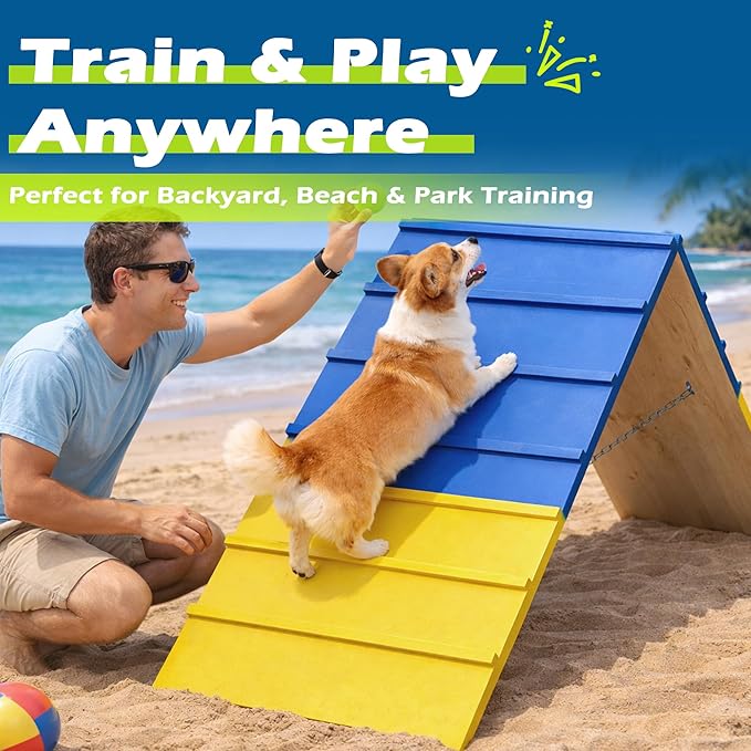 Dogs Agility Course Backyard Set, Non-Slip Dog Agility A-Frame - Image 6