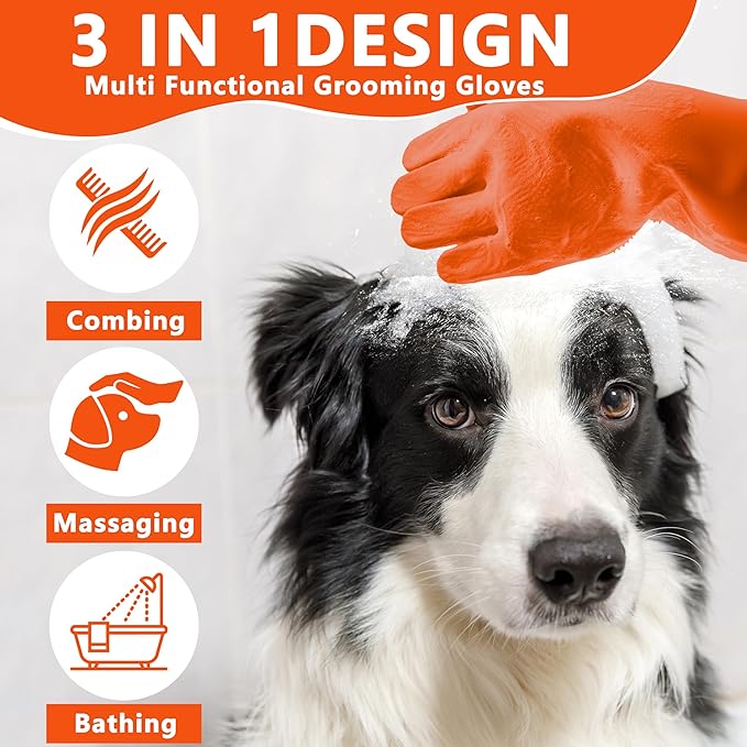 Pet Grooming Gloves—Dog Washing Gloves - Image 3