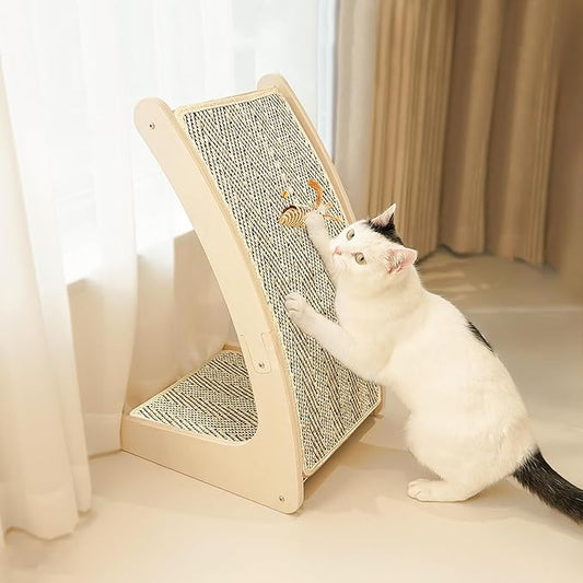 PETKARAY Cat Scratcher, Sisal Cat Scratch Pad, Curved Scratching Board by PETKARAY