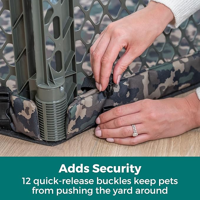 MyPet Petyard Protect Bundle: Freestanding 6-Panel Hunter Green Yard - Image 3