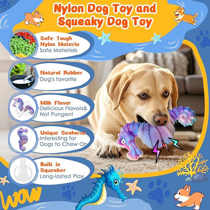 Jeefome Dog Chew Toys for Aggressive Chewers: Squeaky Dog Chew Toys for Large - Image 3