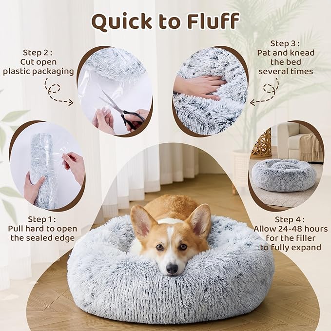 JOLLYVOGUE 23" Dog & Cat Bed, Calming Anti-Anxiety Pet Bed - Image 8