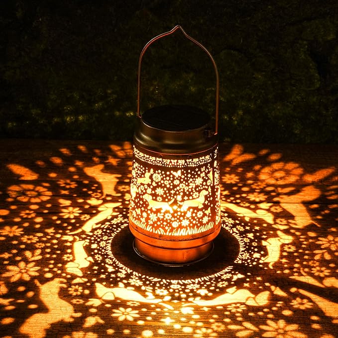 Solar Lanterns Outdoor Waterproof, Dachshund Wiener Dog Floral Butterfly Design - Image 6
