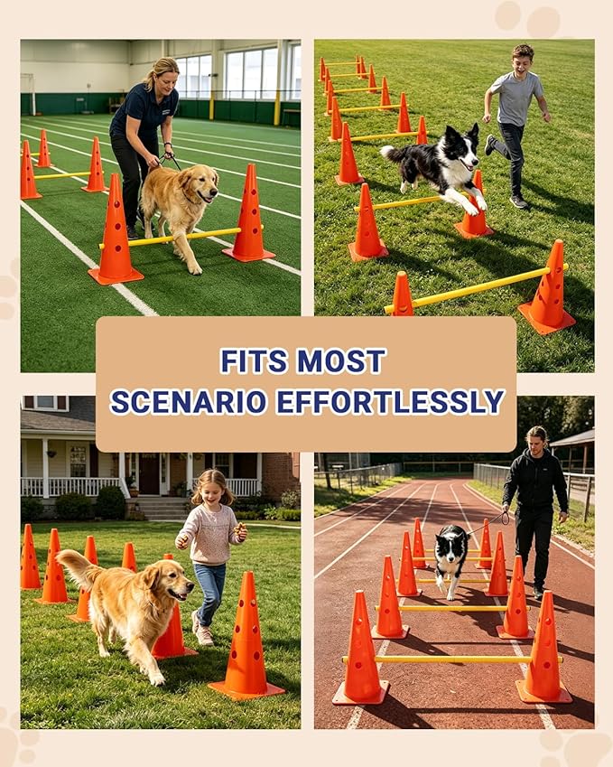 Dog Agility Course Backyard Set, Dog Agility Hurdle Cone Set - Image 6