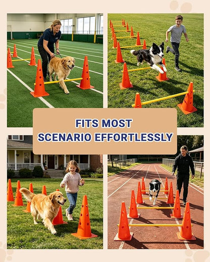 Dog Agility Course Backyard Set, Dog Agility Hurdle Cone Set - Image 6