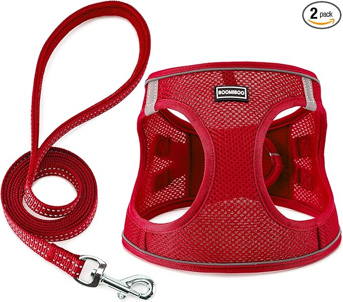 Dog Harness with Leash Set, No Pull Adjustable Reflective Step-in Puppy Pet by BOOMIBOO