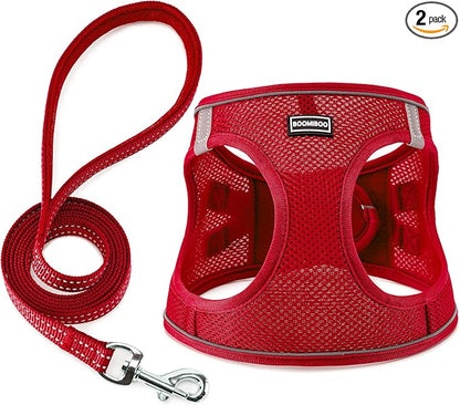 Dog Harness with Leash Set, No Pull Adjustable Reflective Step-in Puppy Pet by BOOMIBOO