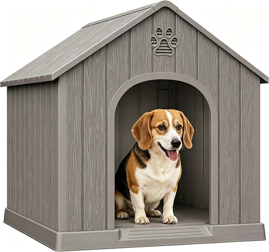 Dog House Outdoor, Plastic Small Dog House-Weatherproof Design by Bifanuo