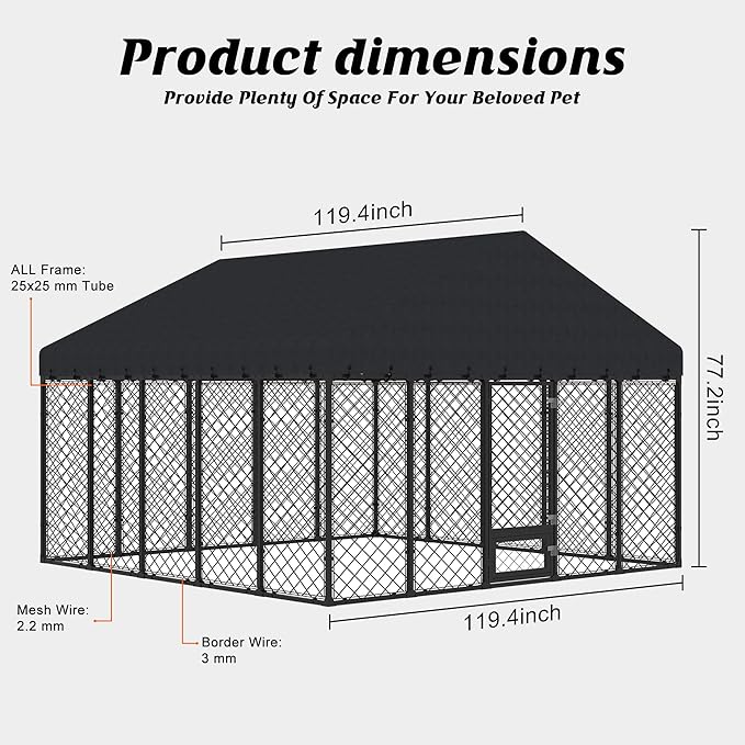 10x10FT Dog Kennel Outdoor - Image 3