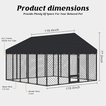 10x10FT Dog Kennel Outdoor - Image 3