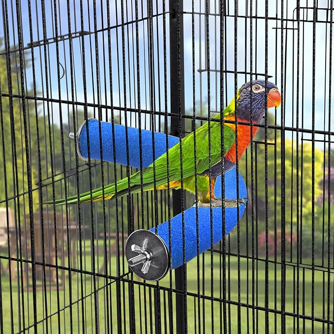 FrgKbTm U Shape Parrot Perch Stand Toy Bird Platform Sand Paw Grinding Clean - Image 3